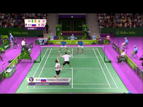 MD SF - S Magee, J Magee [irl]-[rus] V Ivanov, I Sozonov | Badminton | Baku 2015 European Games