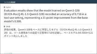 AIニュースで英語学習　ELYZA、強化学習によりLLMエージェントの検索能力を大幅向上――32BモデルでGPT 5 2に匹敵する性能を達成