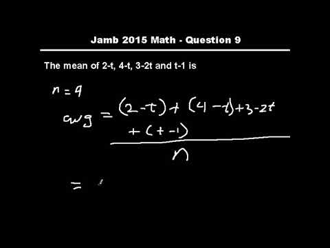 Q9 - JAMB Mathematics 2015 Past Questions and Answers