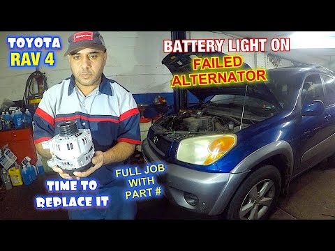 How to replace Alternatoron Toyota RAV 4, Battery light ON, car turned off while driving