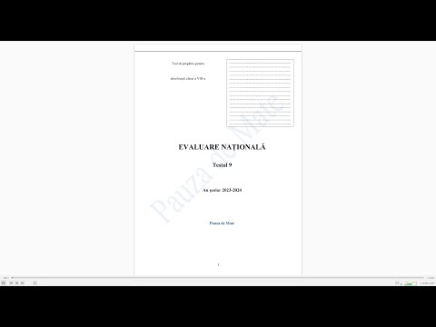 Testul 9 de pregatire pentru Evaluare Nationala 2024