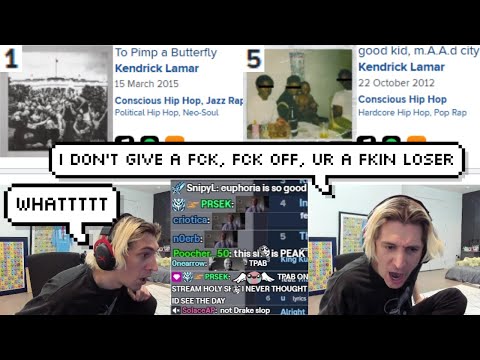 xQc Spent 20 Minutes Crying & Raging about Kendrick Lamar Having 2 Albums in Top 10
