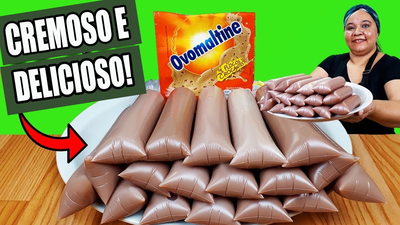 SÓ R$ 0,52 Geladinho CREMOSO de Ovolmaltine  FIZ Com A Base ECONÔMICA  DELICIOSO !!  Faça e Venda !