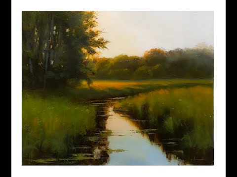 How to paint trees, grass, reflections in tonalism a new lesson