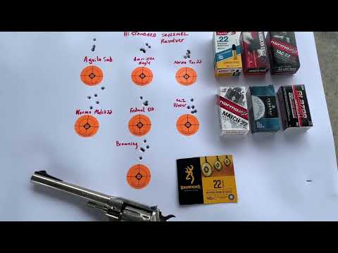 Hi Standard Sentinel 22lr Revolver, .22LR on the Range with 7 Brands of 22 ammo!