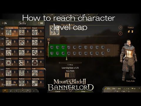 How to reach Character level cap in Mount and Blade II Bannerlord - No Cheats or Mods