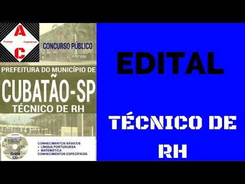Edital Concurso Cubatão-SP 2016 - Técnico de RH