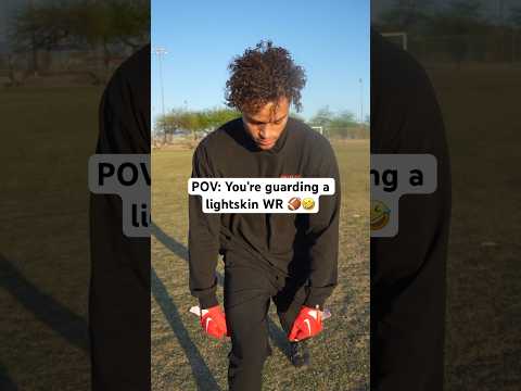 Guarding a lightskin be like… 😭🤣 #footballshorts #americanfootball #collegefootball #widereceiver