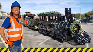 Trains for Kids | Learn about Trains | Handyman Hal works on Real Replica Steam Engine Train