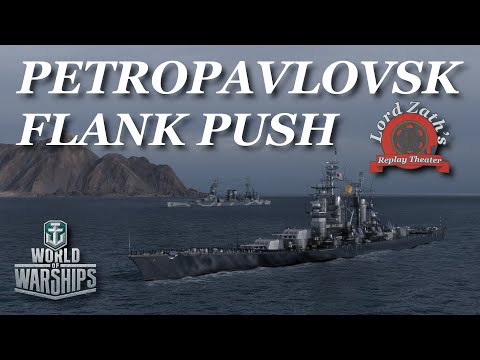 Flank Push - Petropavlovsk Tier 10 Russian CA Shards South Spawn World of Warships