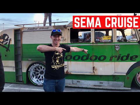 SEMA Cruise With CHIP FOOSE And Rob Dahm In The Belgian Brothers 55' Chevy Firetruck