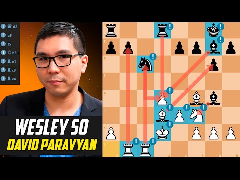 Tactical Genius: Wesley So Demolishes David Paravyan  with 7 Great Moves – Rapid 2022!