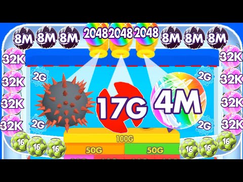 Satisfying mobile game / Bounce Merge - Puff Up ball run 2048 gameplay max level part 7