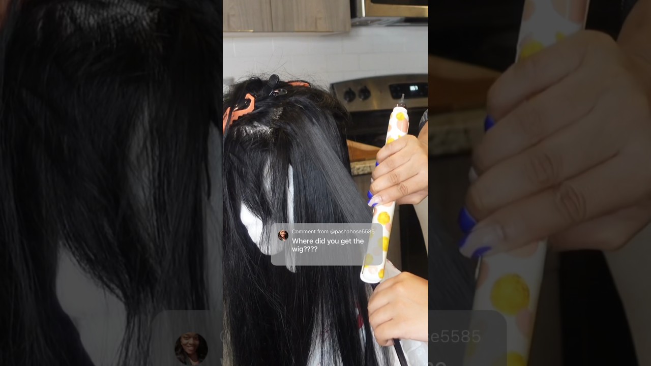 DIY: wig with bangs😍 #haircare #hairtutorial #wigs