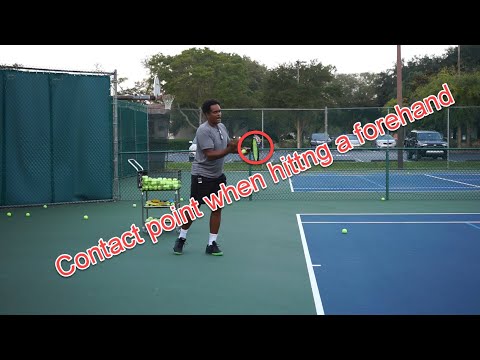 Tennis Technique Forehand Lesson 4: The contact point during a forehand
