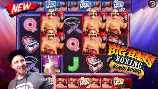 HUGE WIN & BUYING THE SUPER ON NEW BIG BASS BOXING BONUS ROUND SLOT MACHINE!! DOUBLE 10x ROUND!!