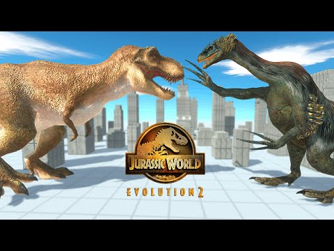 (JWE2) TREX vs Therizinosaurus - Animal Revolt Battle Simulator