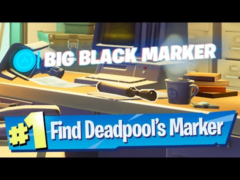 Find Deadpools Big Black Marker Location - Fortnite Battle Royale