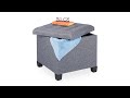 relaxdays Siège- et Tabouret de rangement Gris foncé