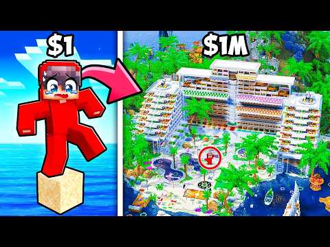 $1 vs $1,000,000 ISLAND in Minecraft!