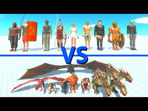 ALL HUMANS TEAM vs FANTASY TEAM - Animal Revolt Battle Simulator ARBS