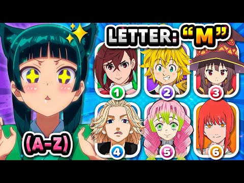 SAVE 1 ANIME CHARACTER FROM EACH LETTER! (A-Z)
