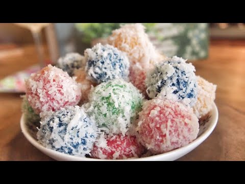 Super Easy Rainbow Ondeh Ondeh (Nyonya Recipe 娘惹糕点)