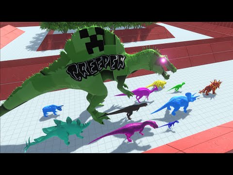 ESCAPE FROM CREEPER SPINOSAURUS - Animal Revolt Battle Simulator