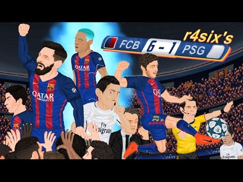 Parodia animada del Barcelona 6-1 PSG de Champions League 8/3/2017