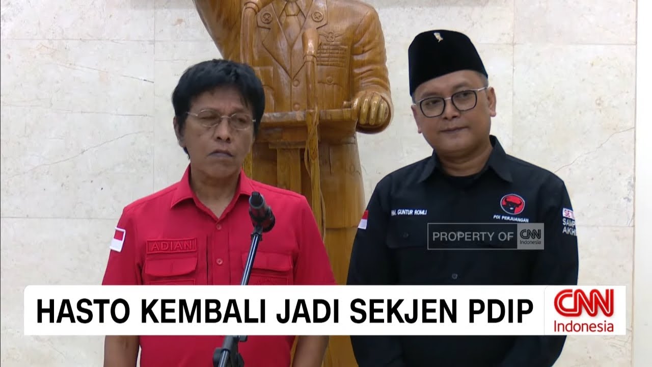 LIVE Konpers Hasto Kembali Dilantik Jadi Sekjen PDI Perjuangan