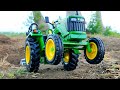 EICHER Tractor Upset Down And John Deere With Double E Tractor Rescue Kids Tractor Video
