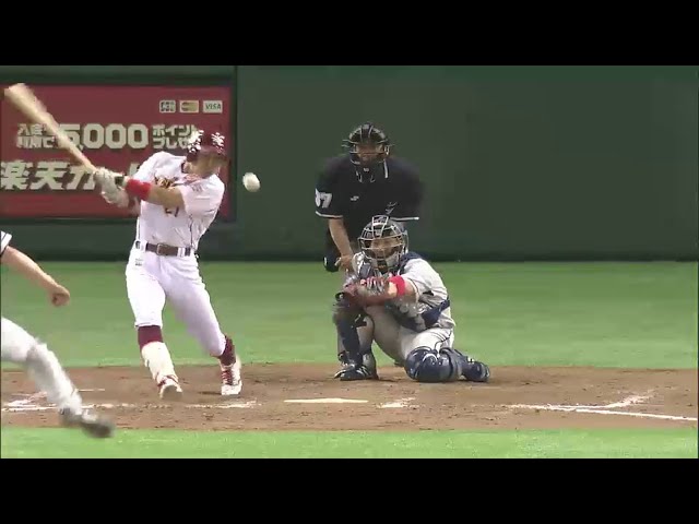 8回裏 イーグルス岡島が満塁チャンスで痛烈タイムリー安打!! ダメ押しの1点を奪う!! 2014/4/24 E-L