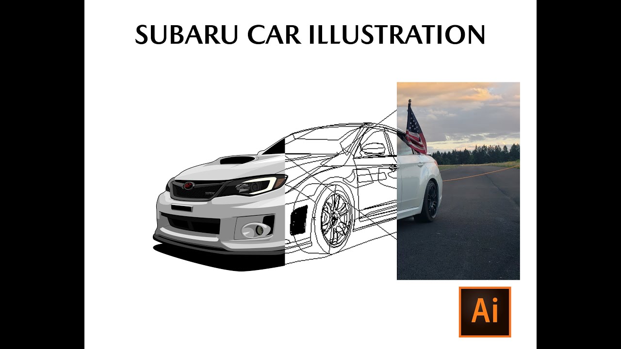 Subaru WRX Vector using Adobe Illustrator / Speed Art