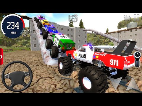Police Monster Truck Stunt Driver Simulator 3D - Impossible Car Offroad Racing #1 - Android Gameplay