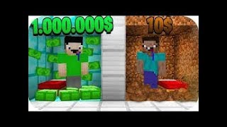 CUARTO NOOB POBRE VS CUARTO NOOB RICO - POBRE TROLLEA A RICO MINECRAFT CASAS TROLL