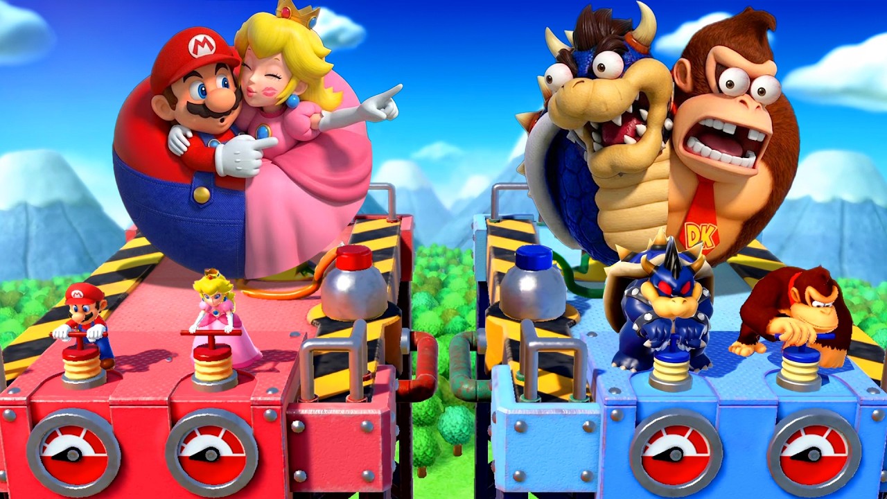 【マリオパーティ スイッチ】2対2ミニゲーム集 マリオ＆ピーチ VS クッパ＆ドンキーコング (最強CPUたつじん)#マリオパーティ スイッチ #マリオ