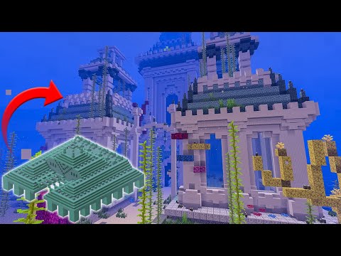 Minecraft Ocean Monument Transformation | Build Timelapse