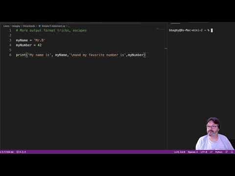 Formatting Output Escapes Python