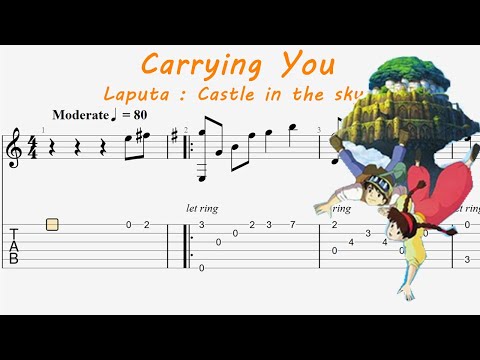 Carrying You - Laputa : Castle in the sky  Guitar Tab | Fingerstyle |Guitar Tutorial