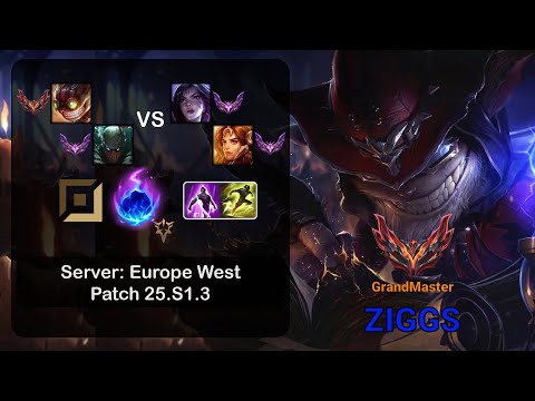 Ziggs APC + Pyke vs Kai'Sa + Leona - EUW GrandMaster - Patch 25.S1.3