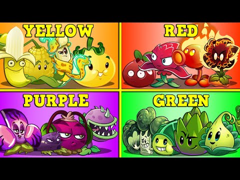 Random All Color Team Plants Battlez - Who Will Win? - PvZ 2 Team Plant vs Team Plant