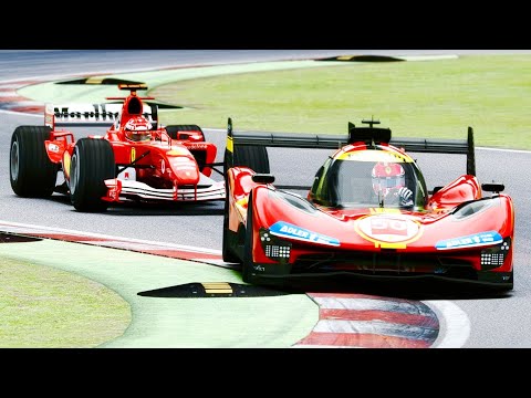 Ferrari 499P vs Ferrari F1 2004 (Schumacher) - Imola GP