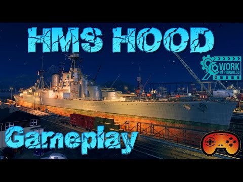 HMS Hood Gameplay in World of Warships Deutsch/German - World of Warships