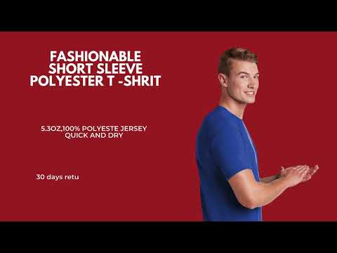 Fashionable Short Sleeve Polyester T-Shirt | 5.3-OZ, 100% polyester jersey | RADYAN