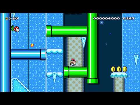 Icicle Canyon by CarlosSMM2 - Super Mario Maker 2 - No Commentary 1cb 022020