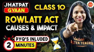 The Rowlatt Act Concept in 2 Mins | Nationalism In India | Class 10 History Chapter 3 | Surabhi Mam