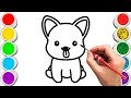 Cute Puppy Easy Drawing, Painting & Coloring For Kids and Toddlers_ Child Art