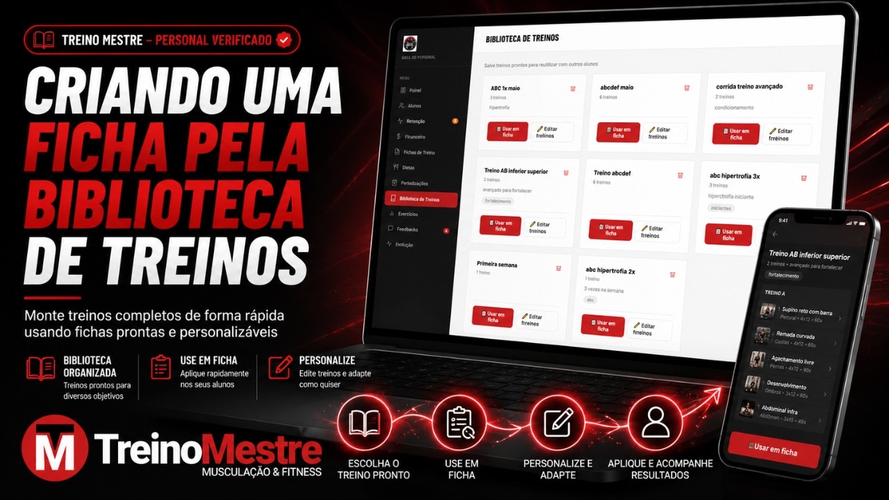 Criando uma ficha pela biblioteca de treinos