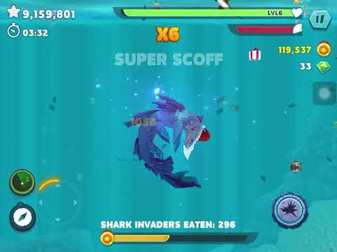 Using new luminite shark! Hungry shark evelution