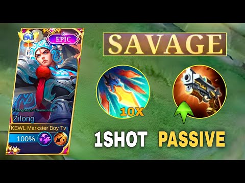 SAVAGE IN 0.5 SECS!!! (18KILLS)  | ZILONG BEST ONE SHOT BUILD 2023 - MLBB